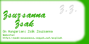 zsuzsanna zsak business card