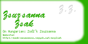 zsuzsanna zsak business card